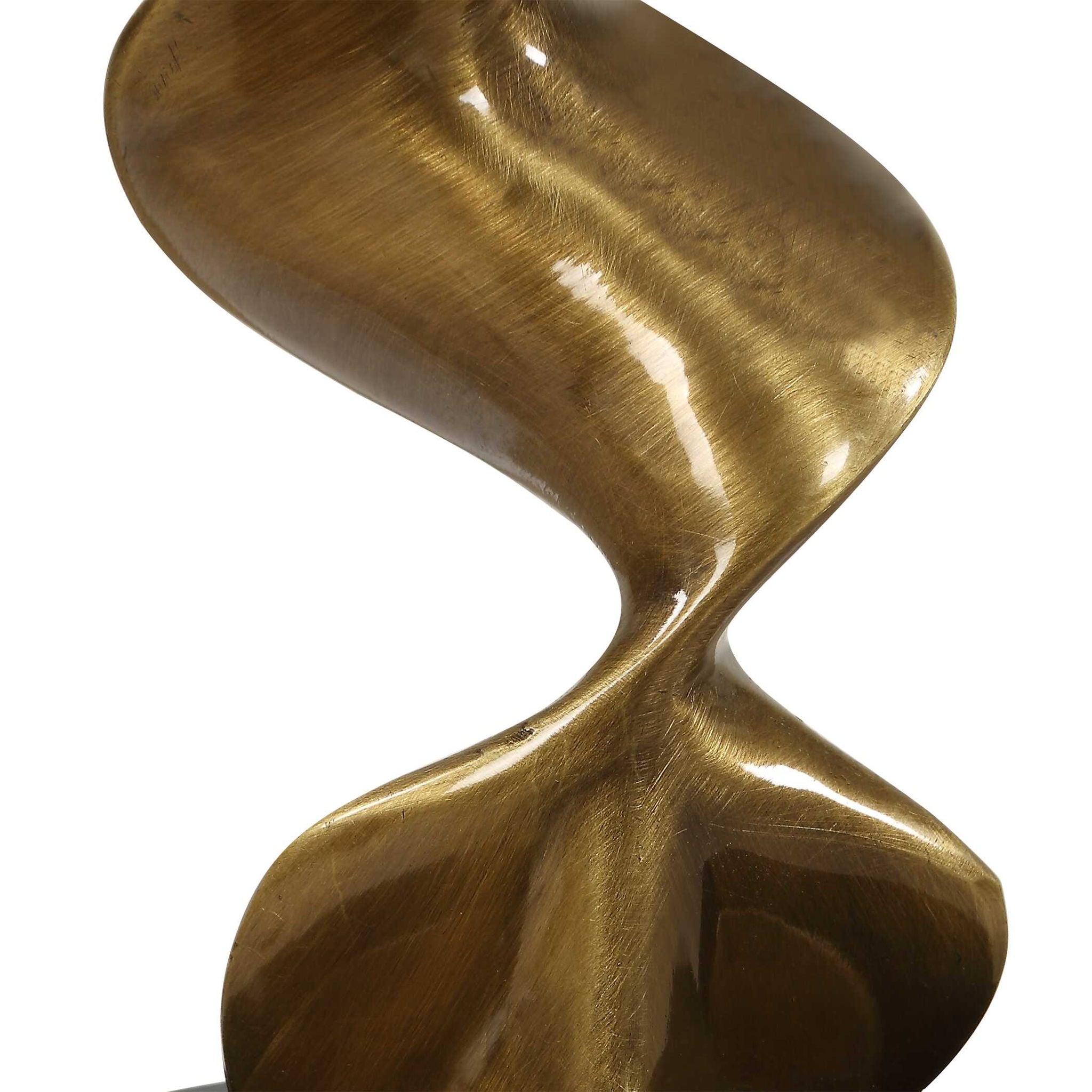 Spiraling - Cordless Brass Buffet Lamp - Black / Gold