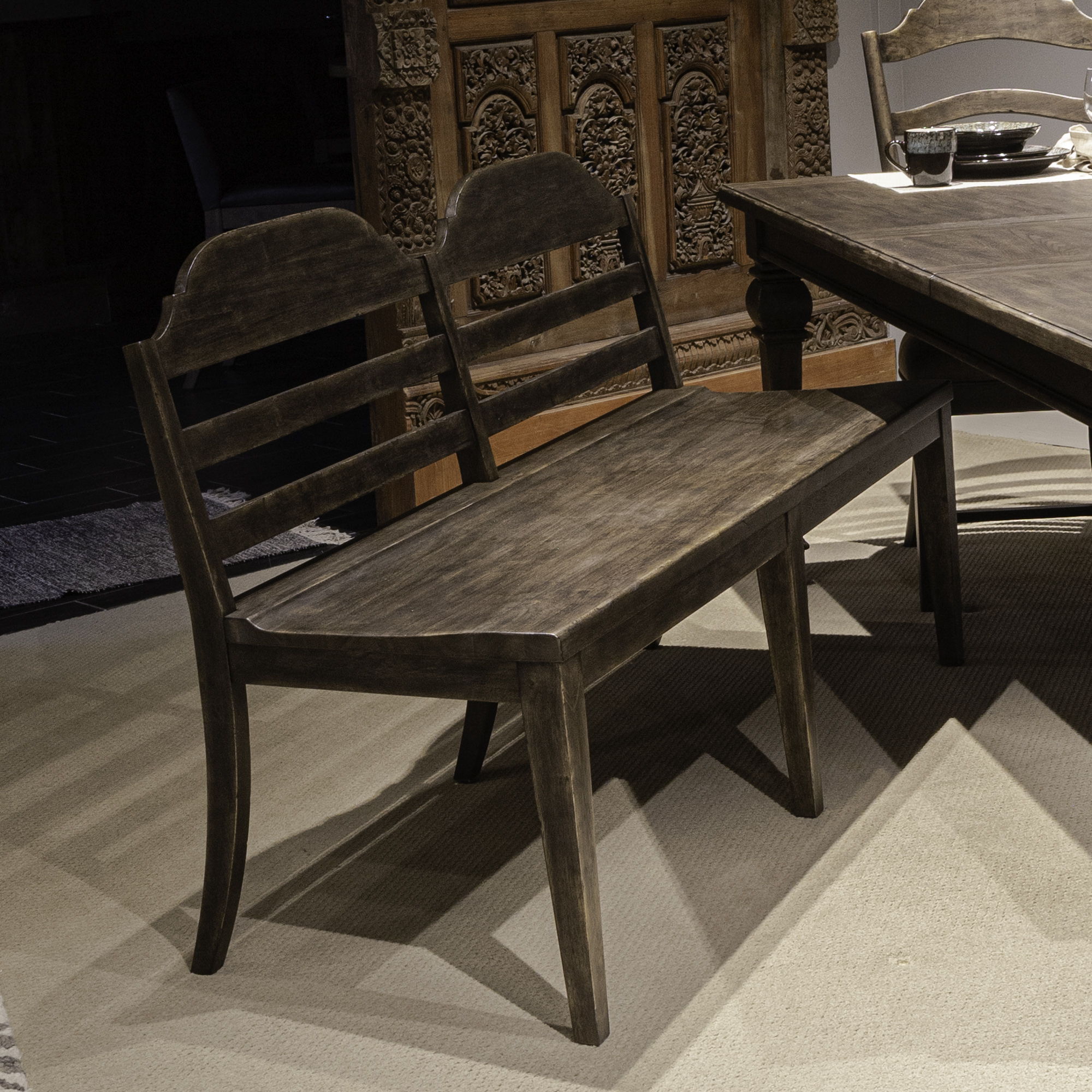 Paradise Valley - Ladder Back Bench (RTA) - Dark Brown