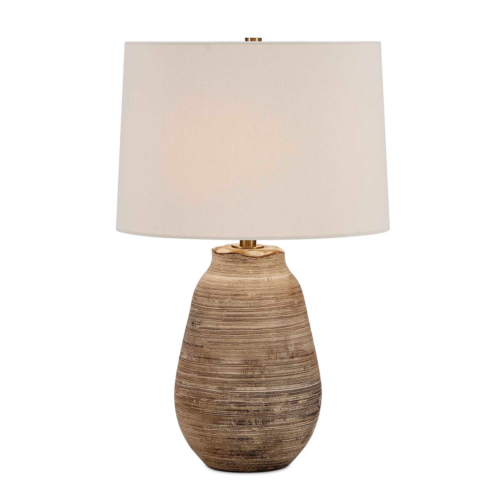 Tonachio - Etched Urn Table Lamp - Brown