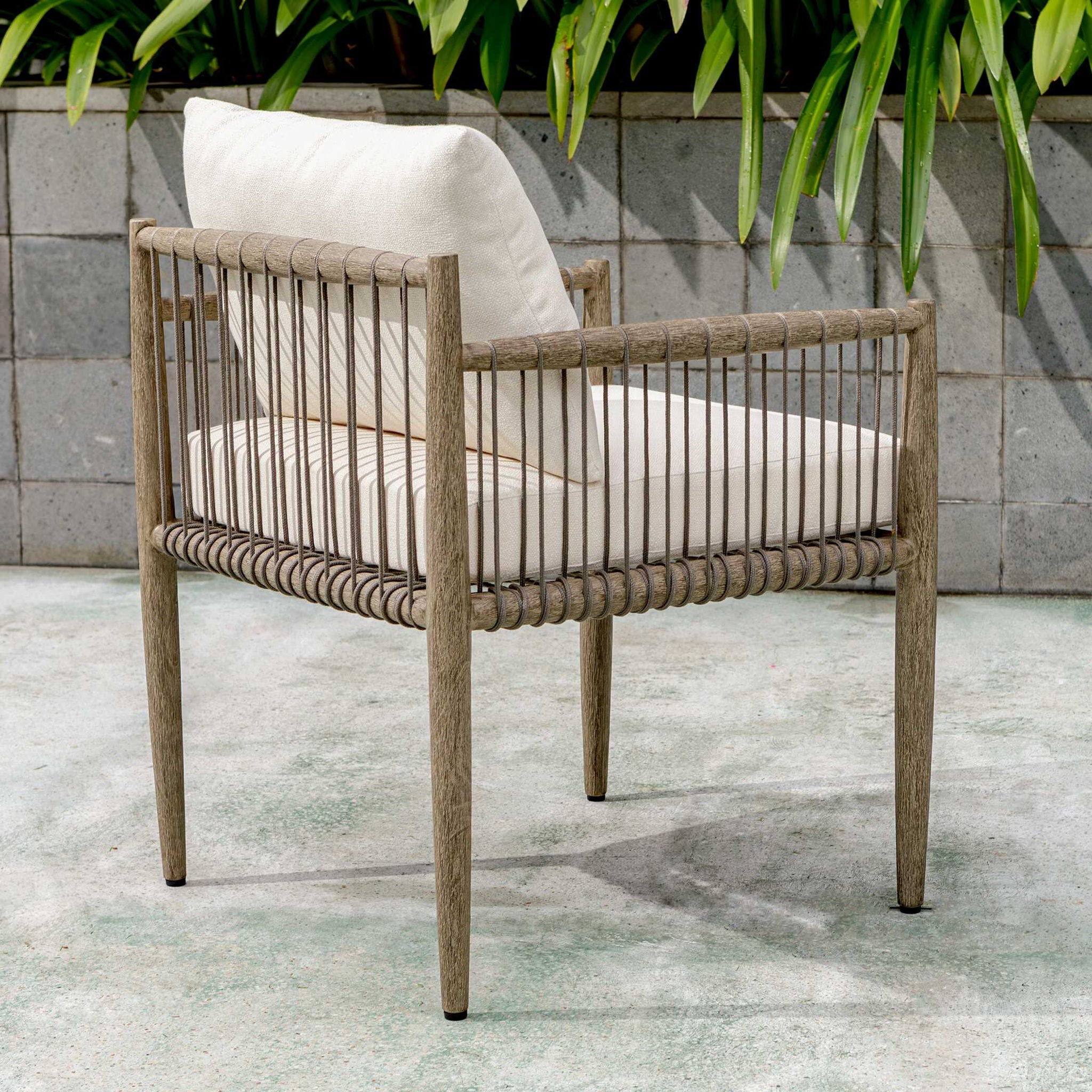 Borneo - Outdoor Dining Chair - White / Dark Gray