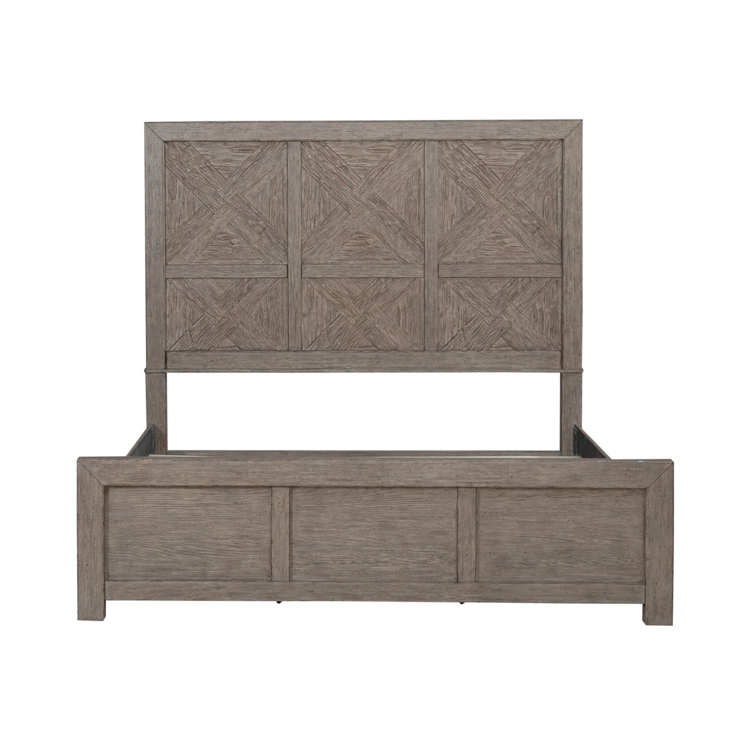 Skyview Lodge - King Panel Bed - Cobblestone