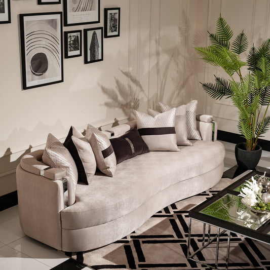 Carmela Mansion Sofa Zinc Silver