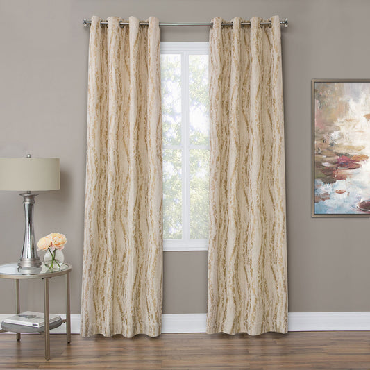 Dali Window Treatment /gold,silver,linen
