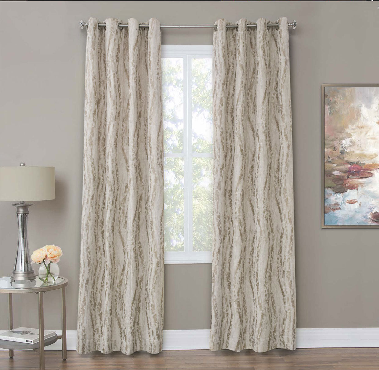 Dali Window Treatment /gold,silver,linen