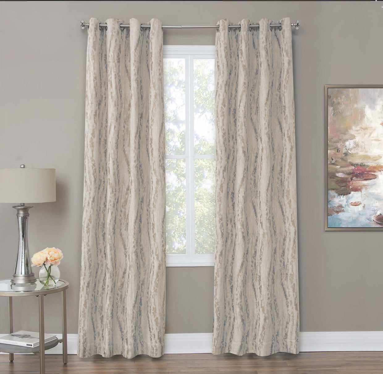 Dali Window Treatment /gold,silver,linen