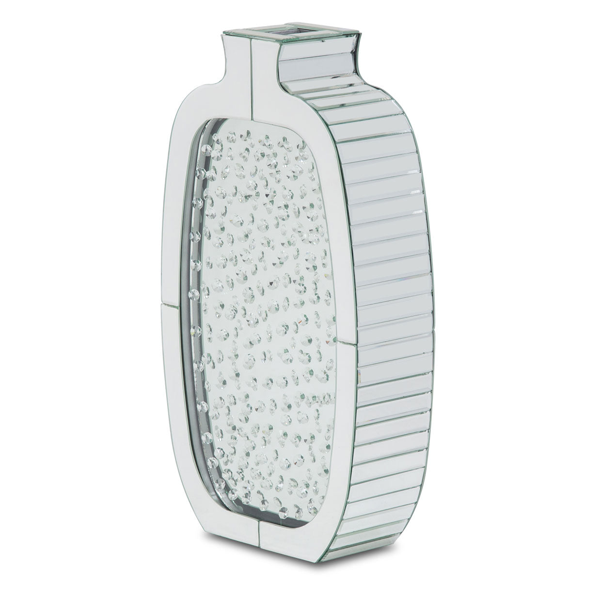 Montreal Mirrored Flower Vase with Crystal Accents