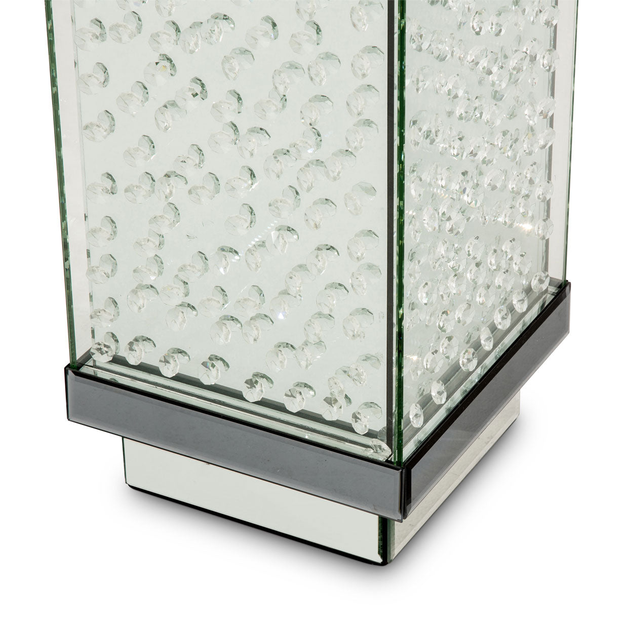 Montreal Tall Mirrored Vase with Crystal Accents