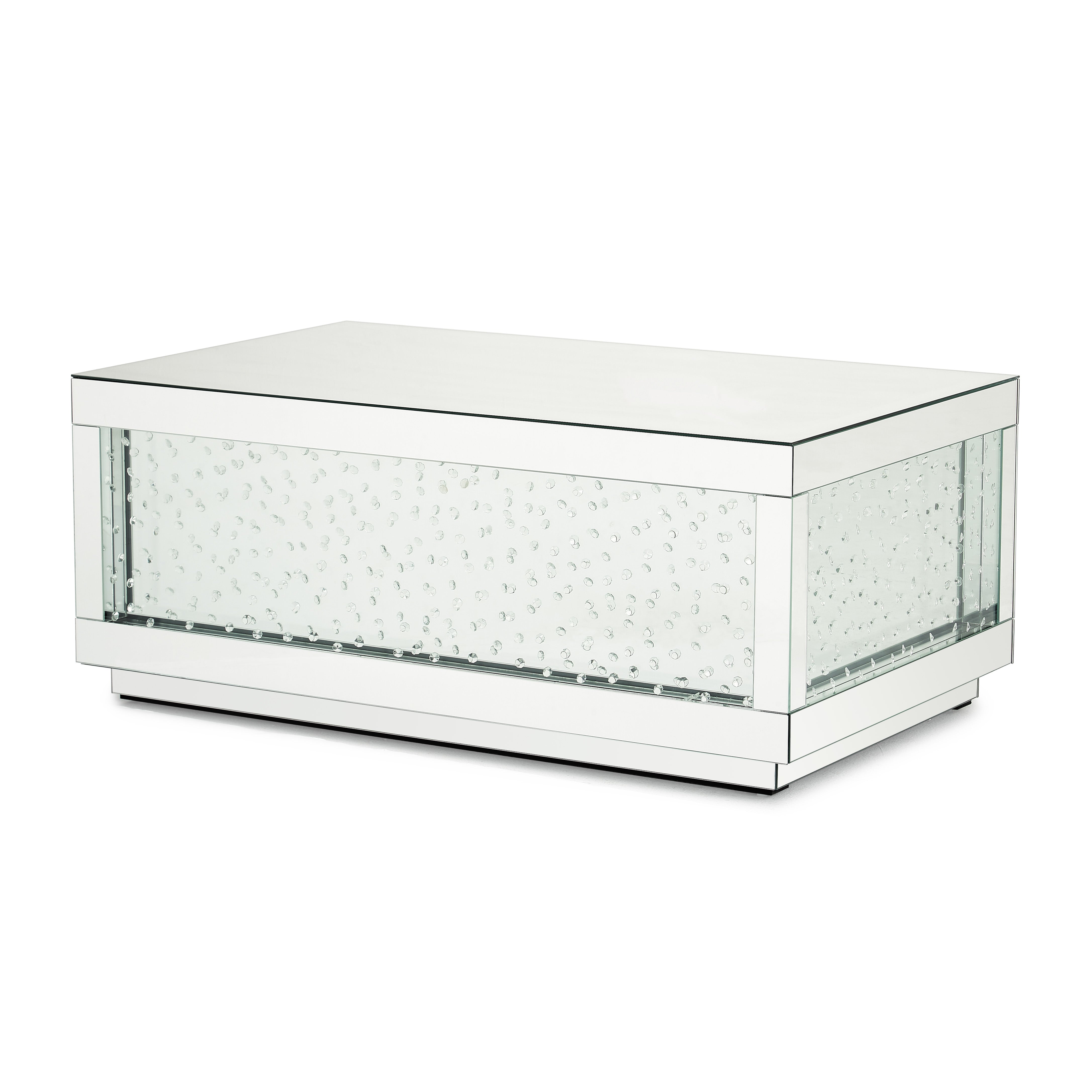 Montreal Rec. Silver Mirrored Cocktail Table w/Crystals