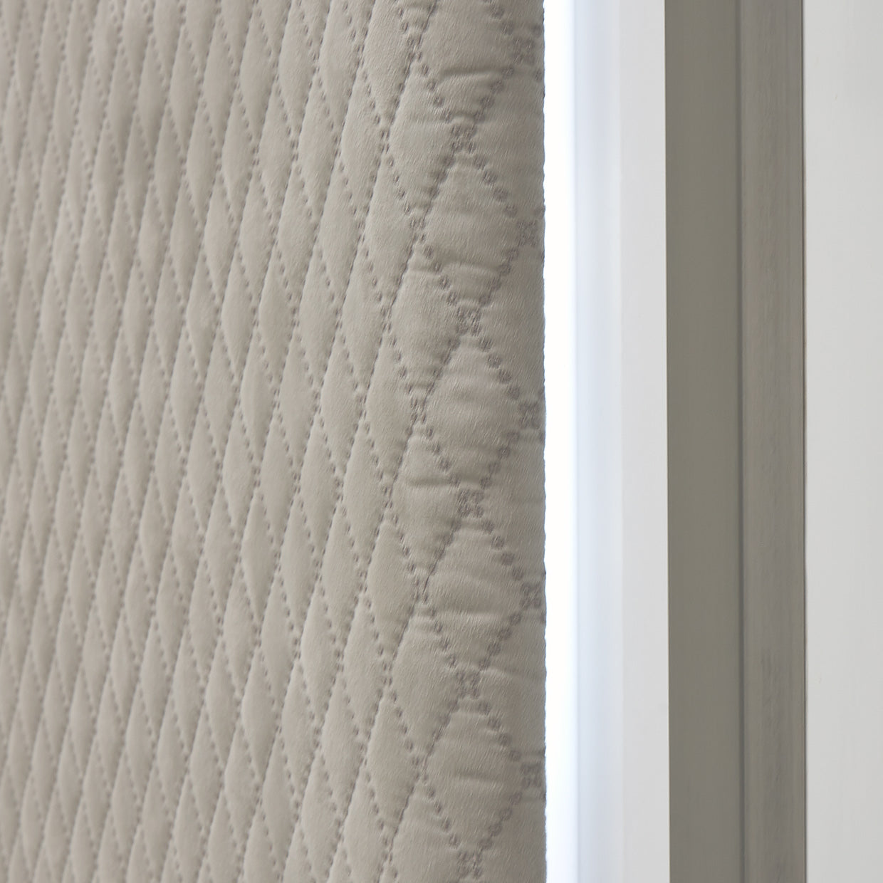 Marquee Eastern King Panel Bed with LED Lighting - Cloud White