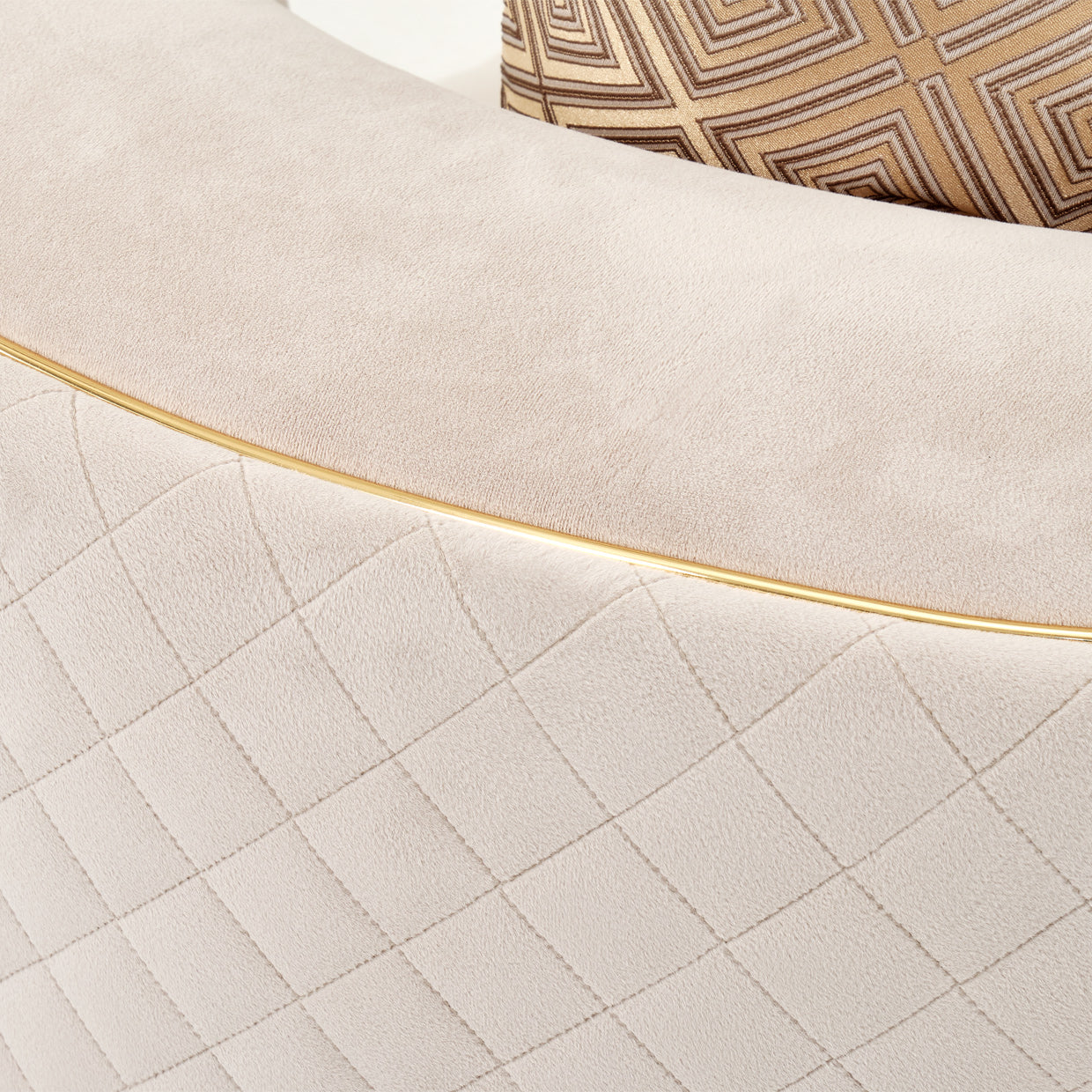 Ariana Loveseat - Beige/Gold