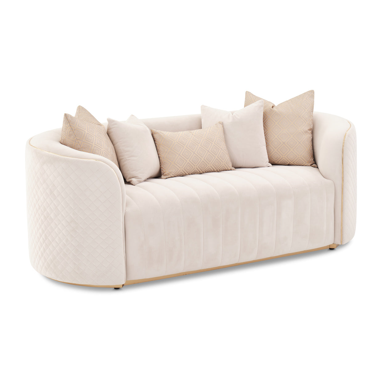 Ariana Loveseat - Beige/Gold