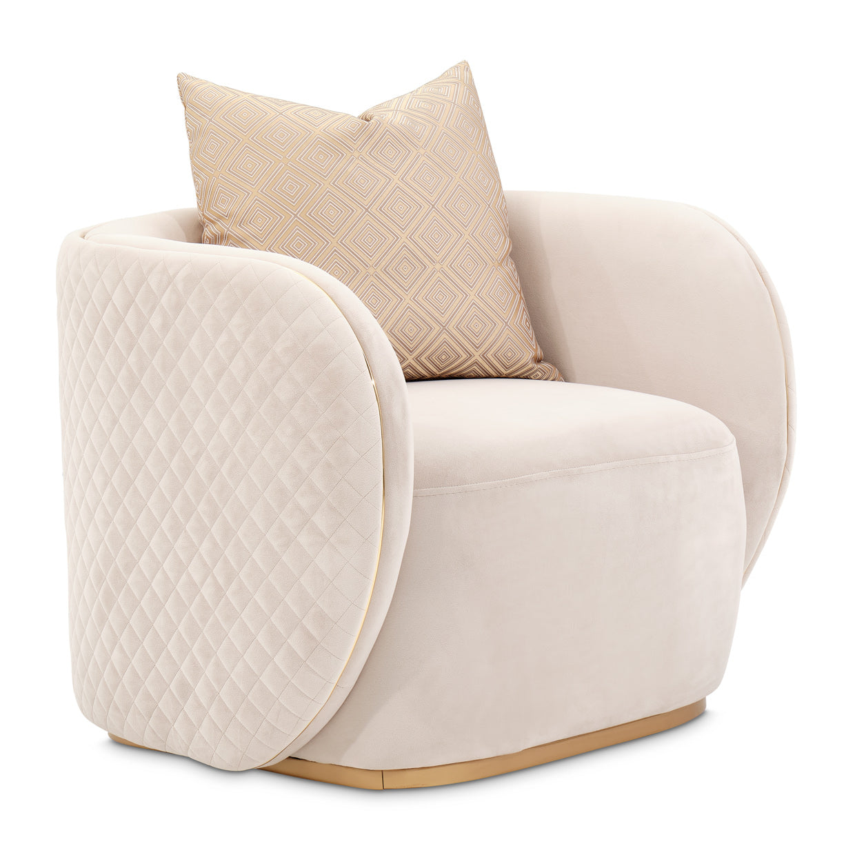 Ariana Accent Chair - Beige/Gold