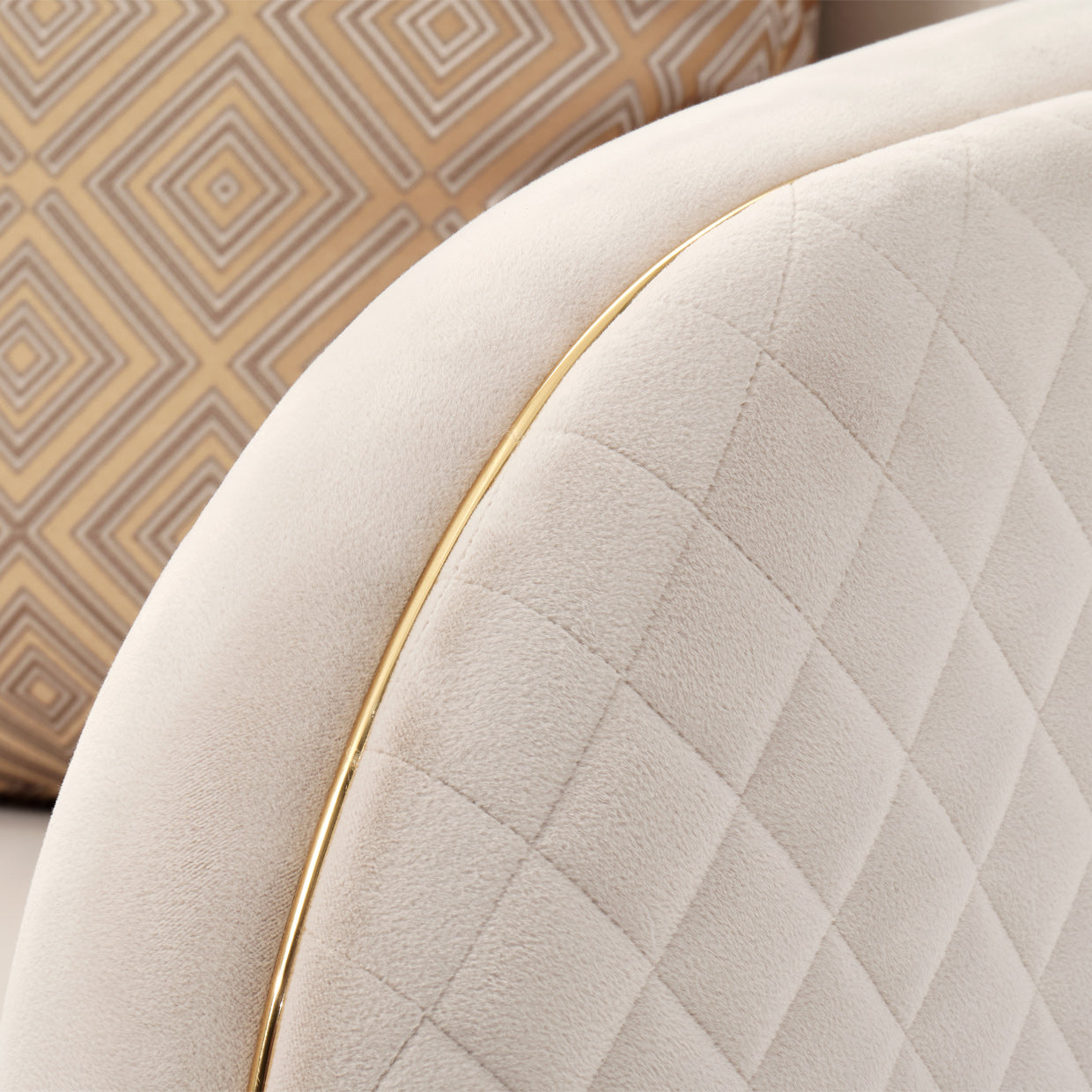 Ariana Accent Chair - Beige/Gold