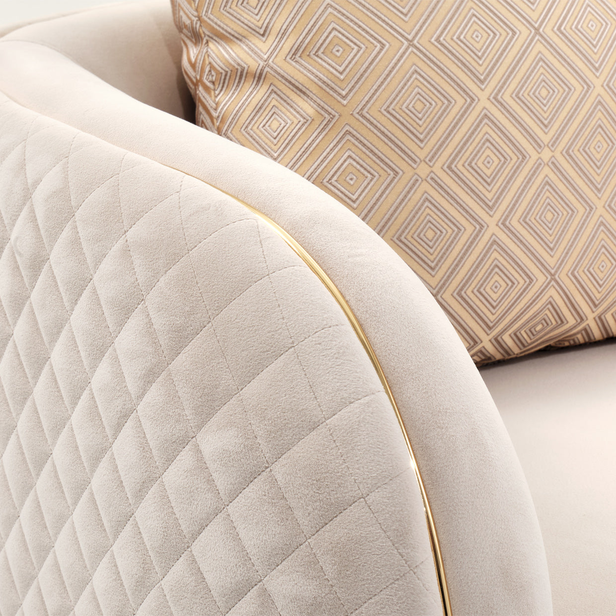 Ariana Accent Chair - Beige/Gold