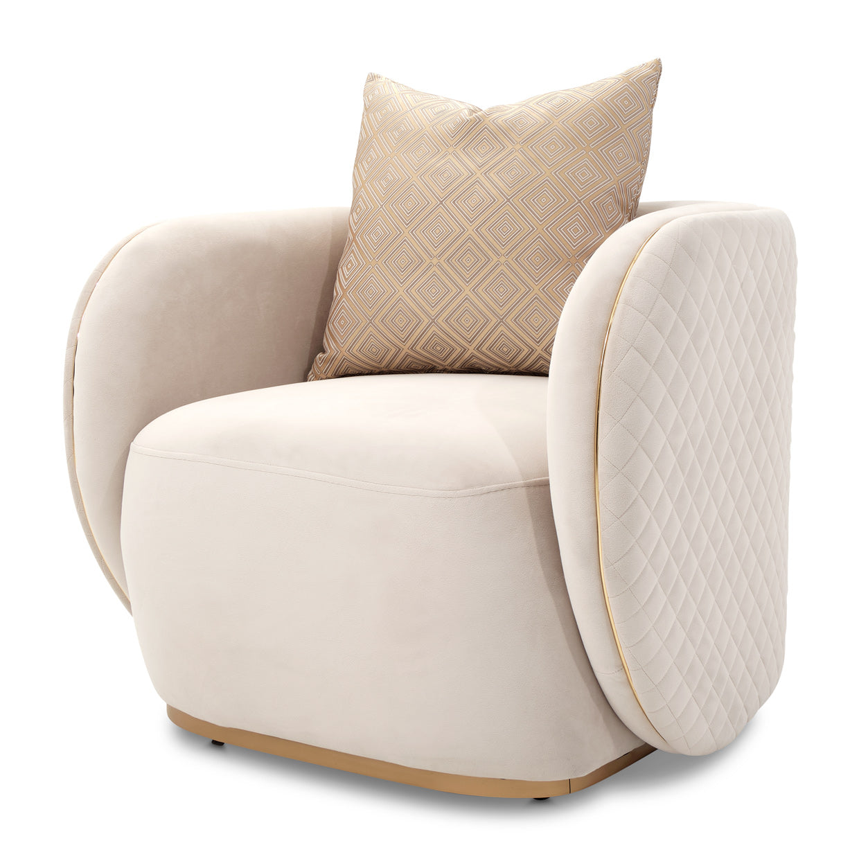 Ariana Accent Chair - Beige/Gold