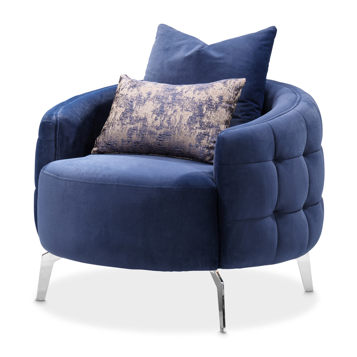 Celine Accent Chair - Indigo/Silver