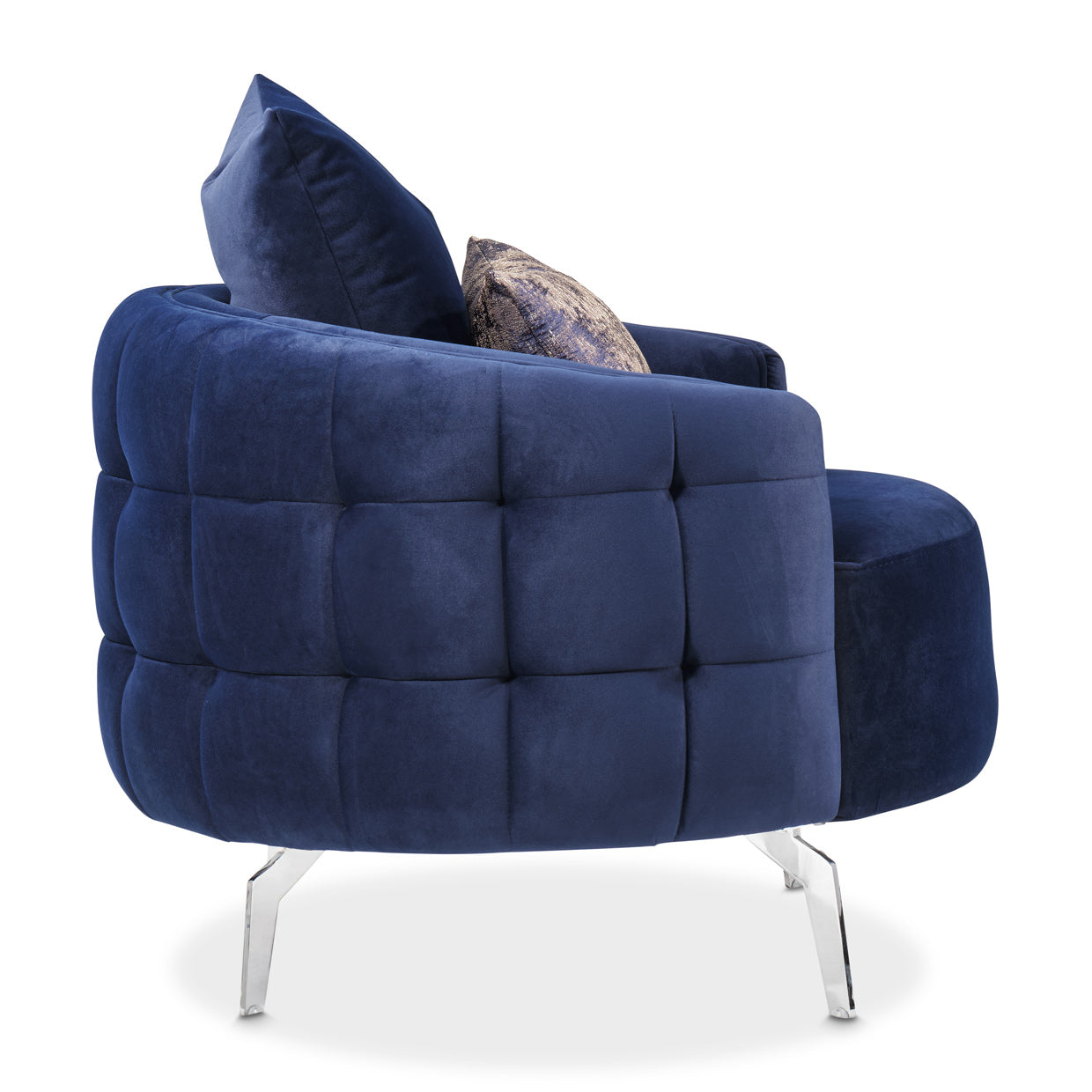 Celine Accent Chair - Indigo/Silver