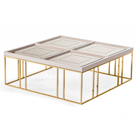 Carmela Cocktail Table - Shimmer Ivory