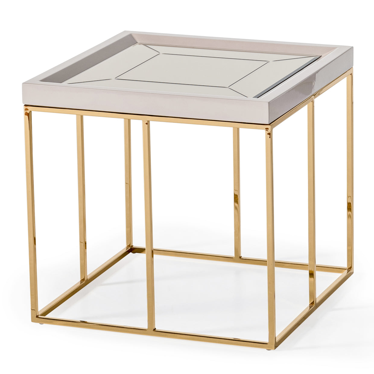 Carmela Side Table - Shimmer Ivory
