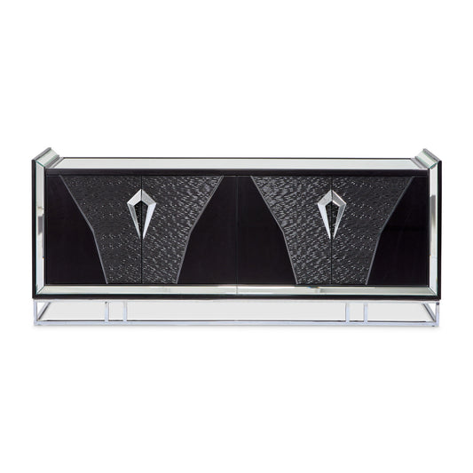 Carmela Console Table - Glossy Charcoal