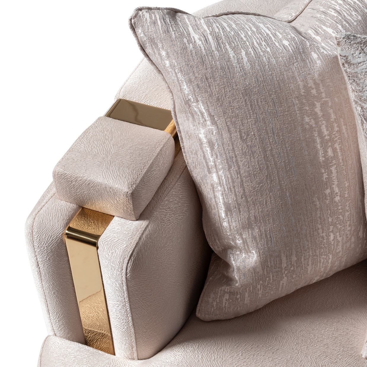 Carmela Standard Sofa - Almond/Gold