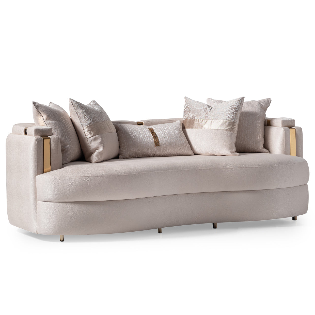 Carmela Standard Sofa - Almond/Gold
