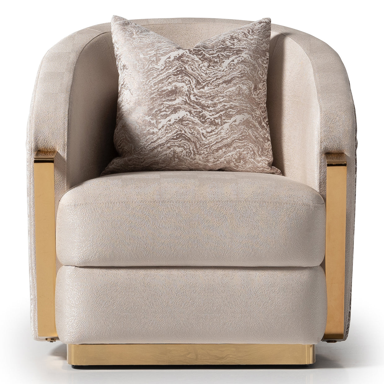 Carmela Accent Chair - Almond/Gold