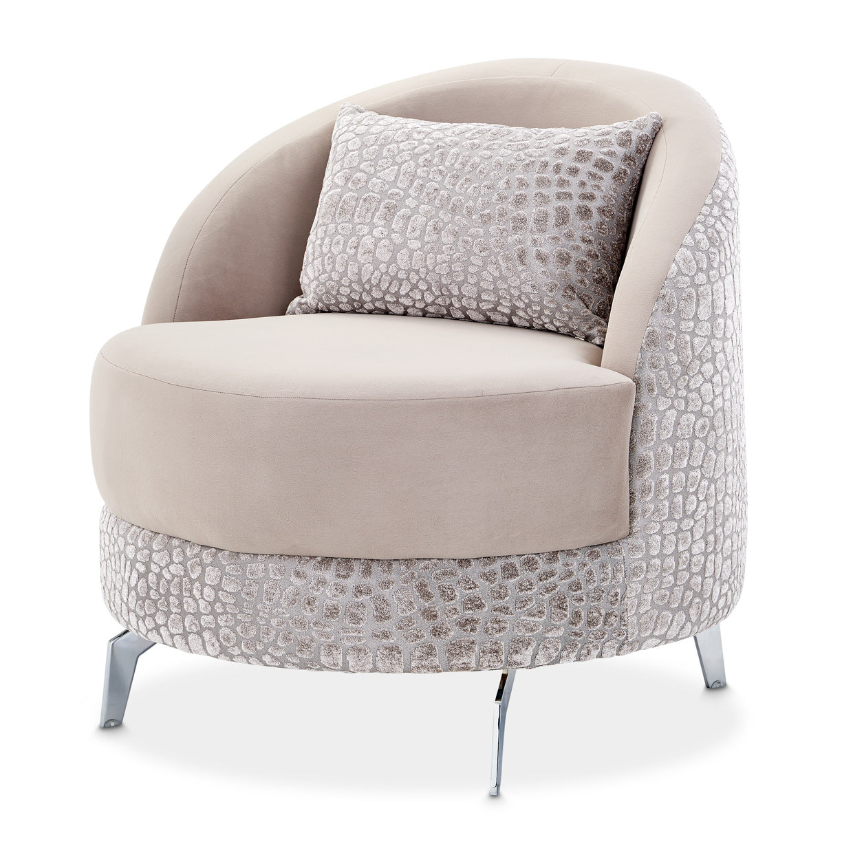 Dion Accent Chair - Stone/Silver