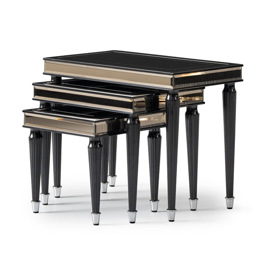 La Francaise Nesting Tables, Set of 3 - Black Ice