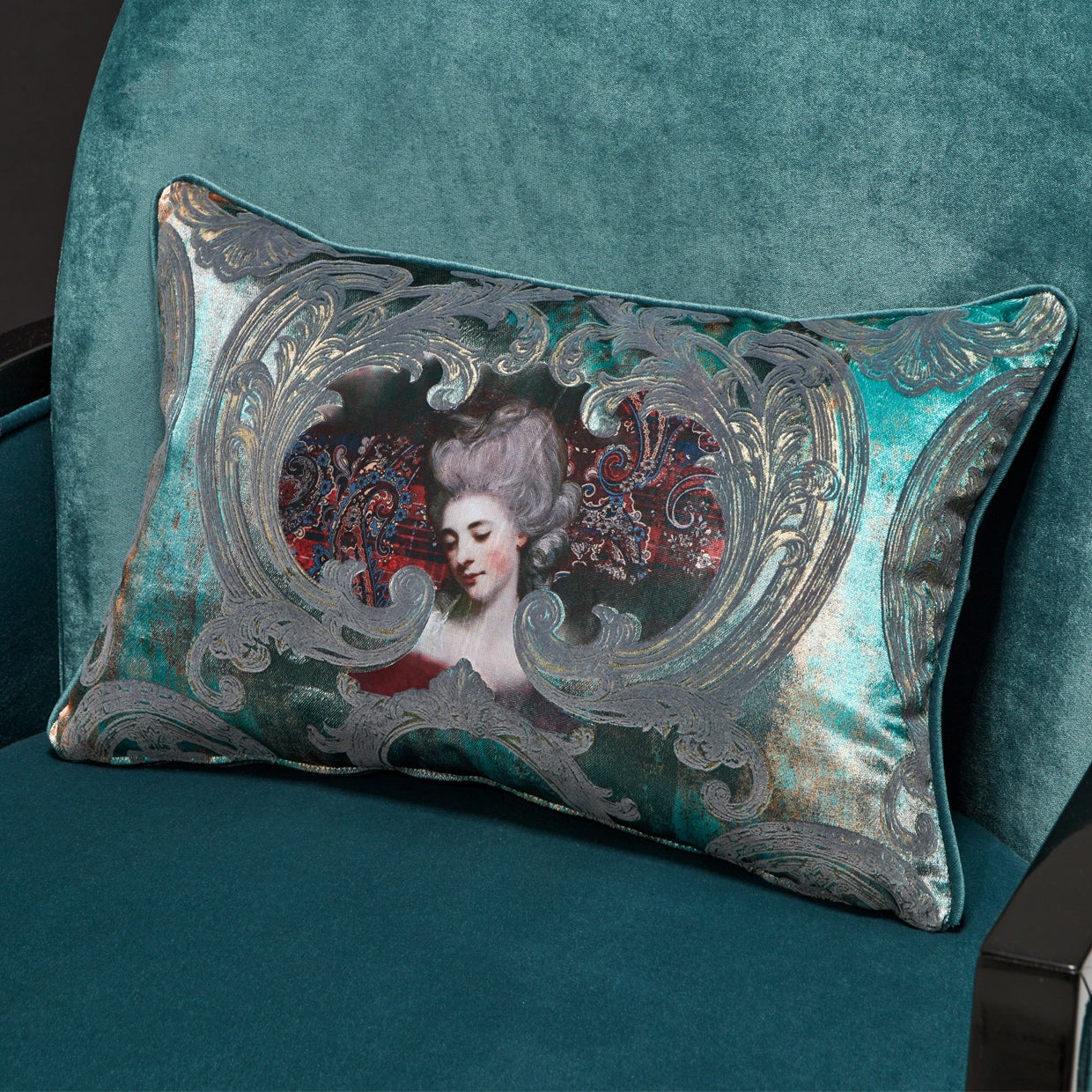 La Francaise Accent Chair - Azure/Black