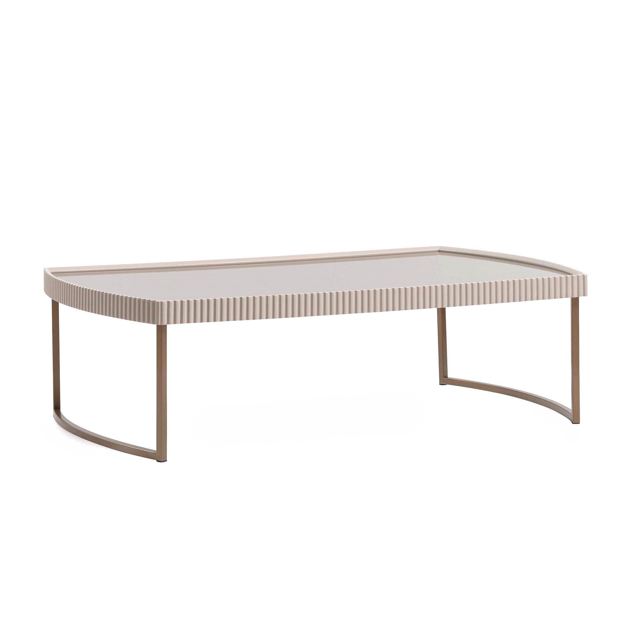 Lisbon Cocktail Table - Silken Cream/Bronze