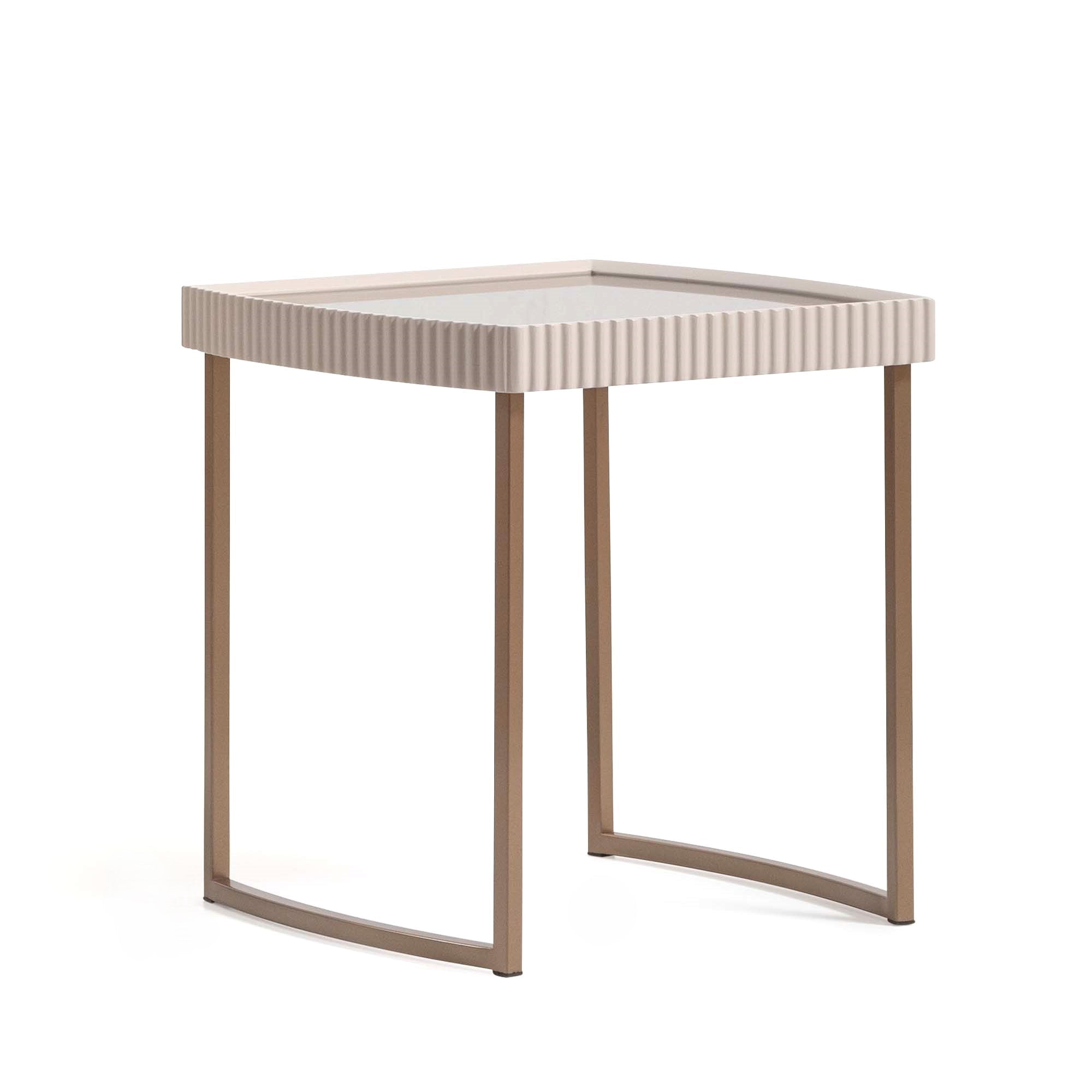 Lisbon Side Table - Silken Cream/Bronze