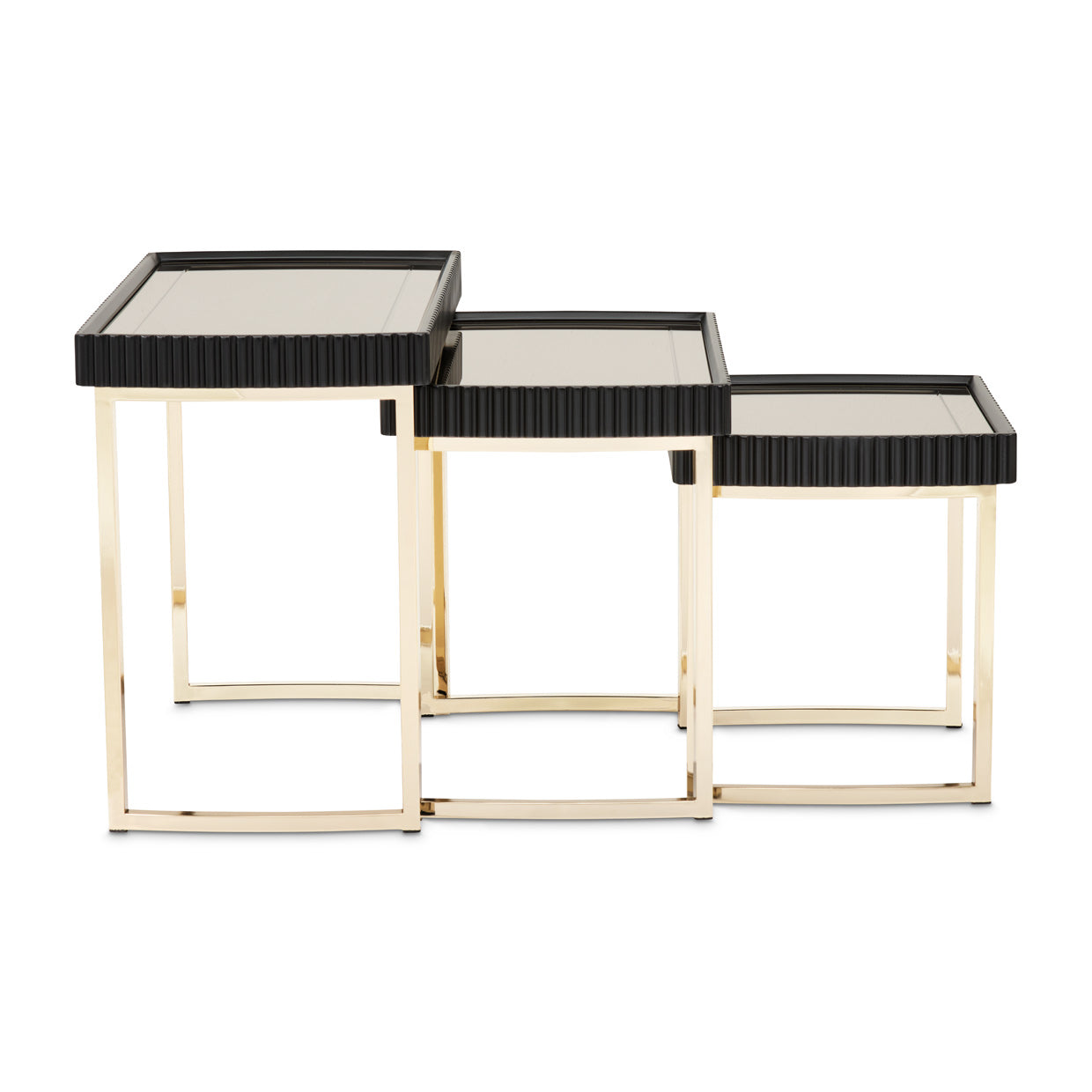 Lisbon Nesting Tables, Set of 3 - Silken Matte Black