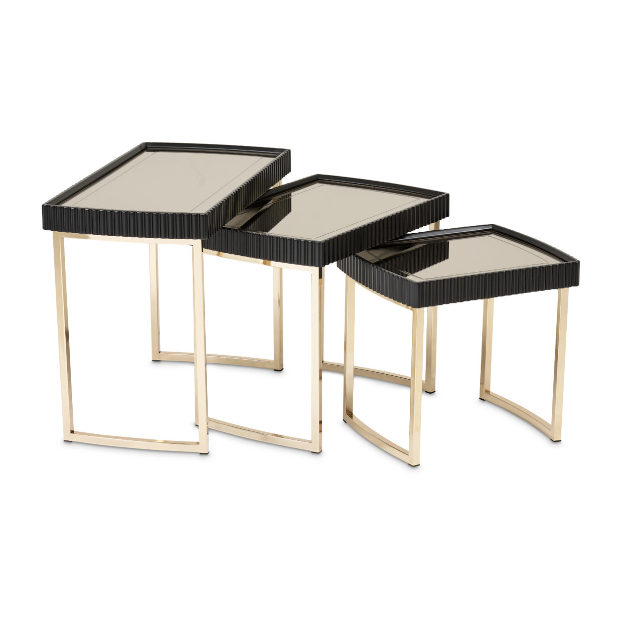 Lisbon Nesting Tables, Set of 3 - Silken Matte Black