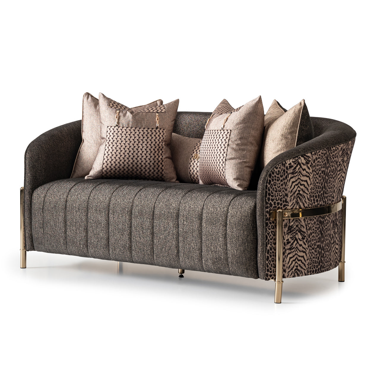 Lisbon Loveseat - Onyx/Gold
