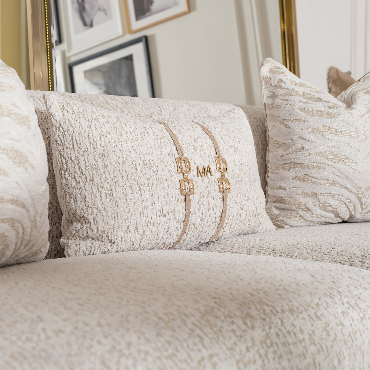 Savannah Breeze Mansion Sofa - Cashmere/Bright Gold