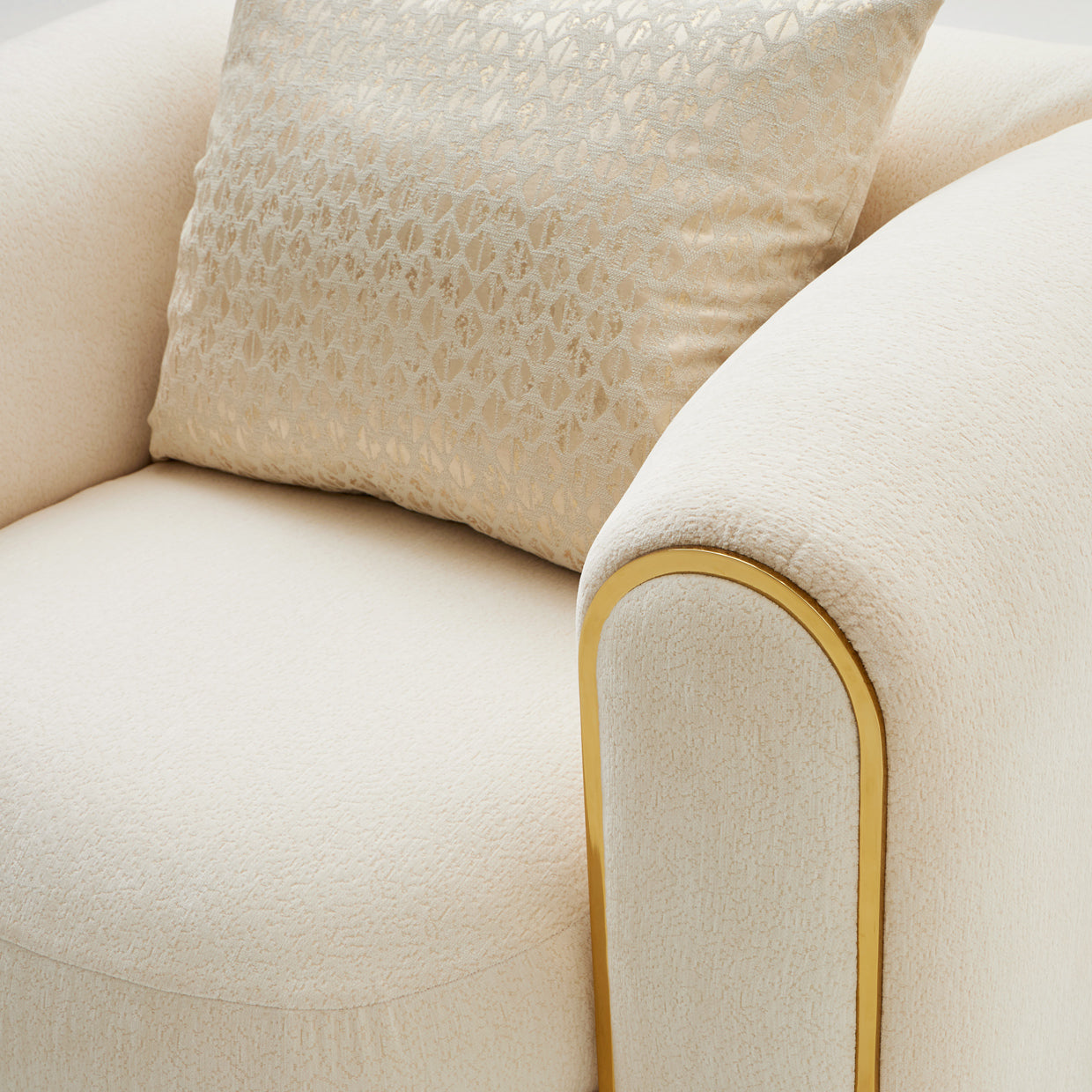 Sassani Chair - Crepe/Gold