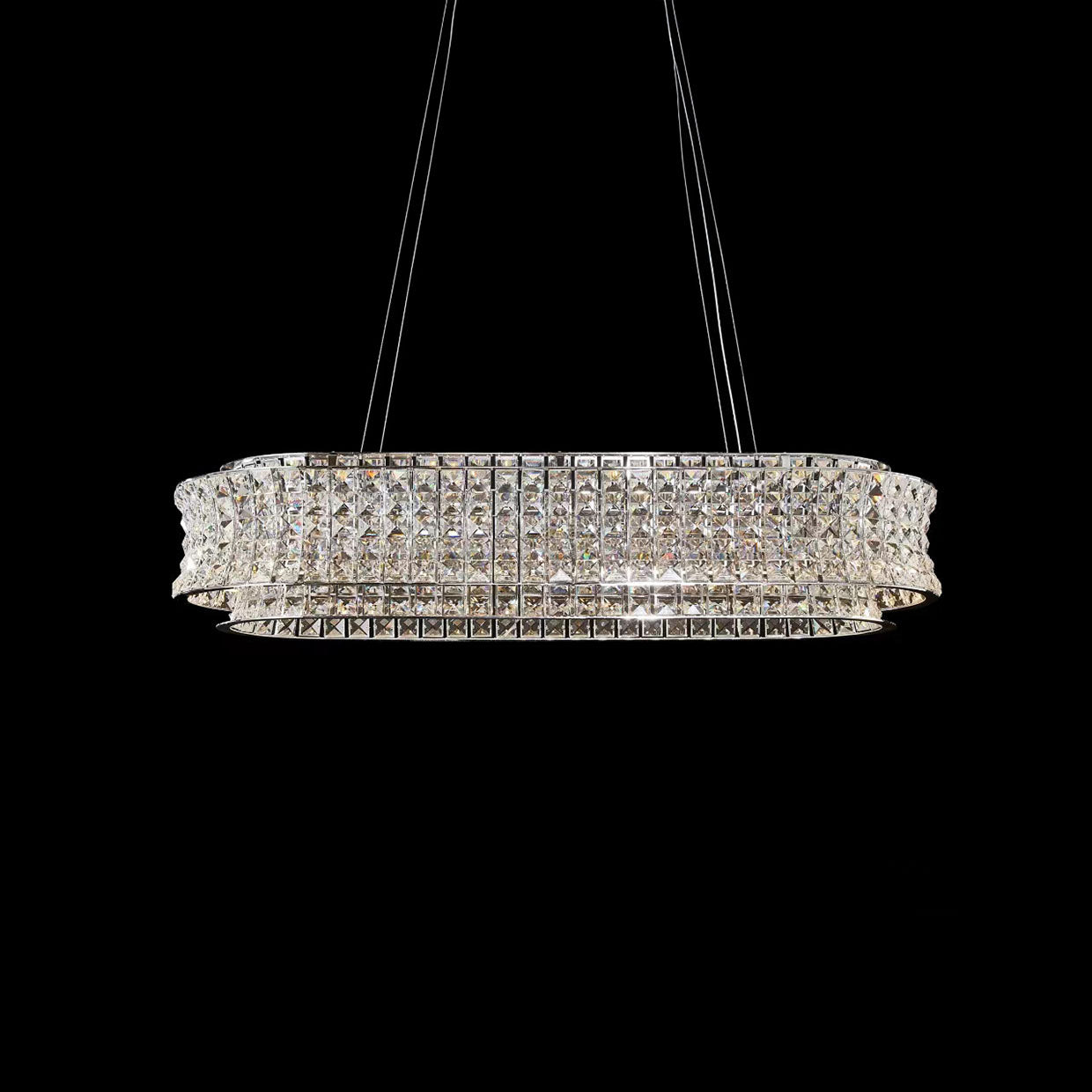 Galaxy Oval LED Chandelier Chrome