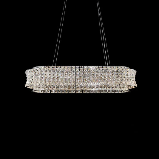 Galaxy Oval LED Chandelier Chrome
