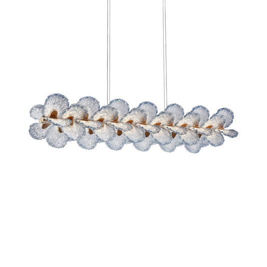 Brisa Rectangular LED Chandelier - Blue/Gold