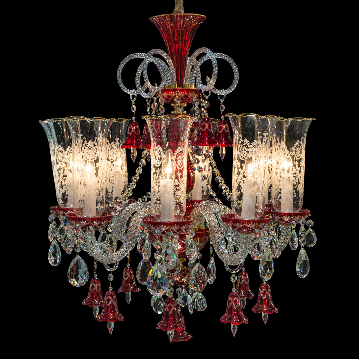 Winter Palace 8-Light Chandelier - Red