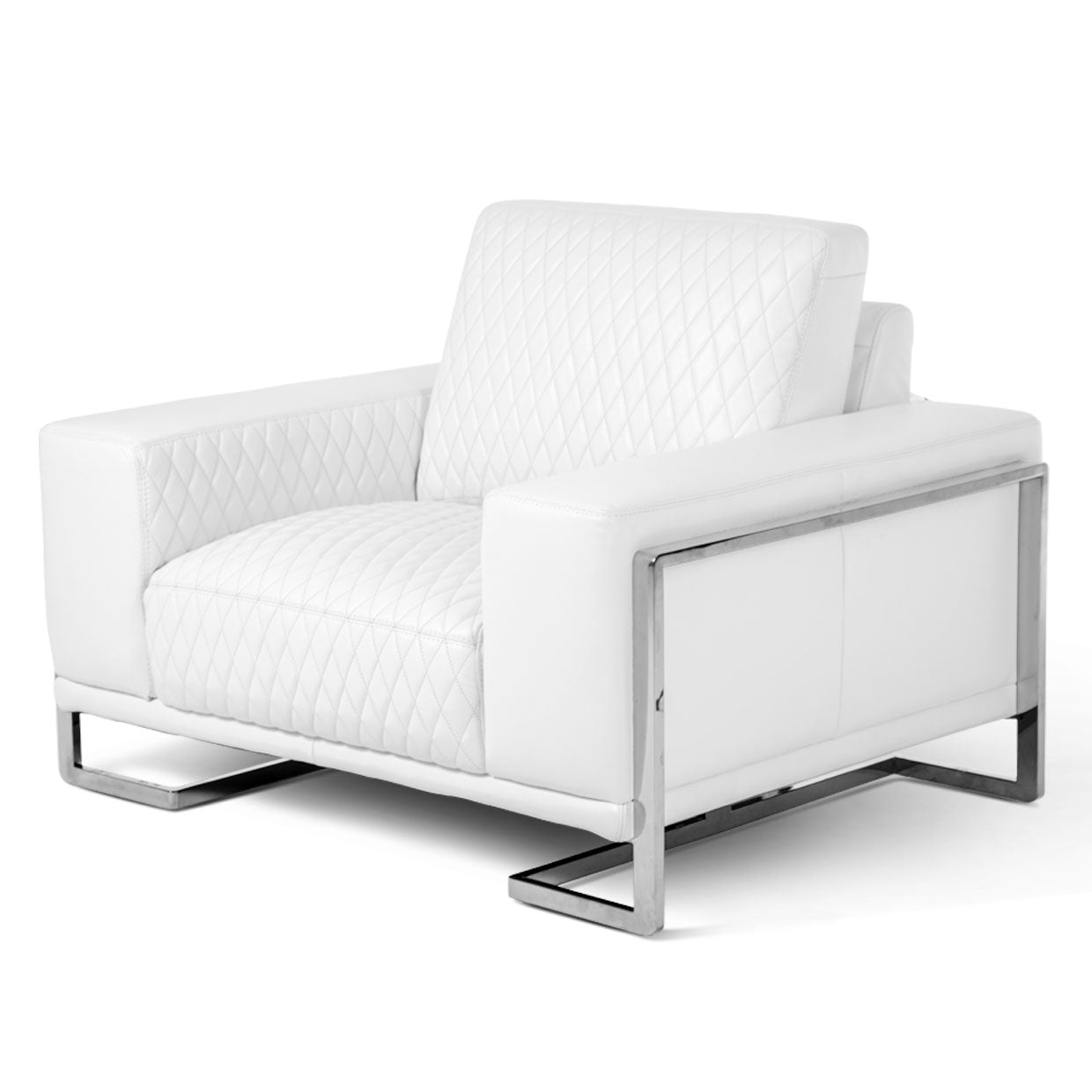 Gianna Chair and a Half - White/Stainless Steel