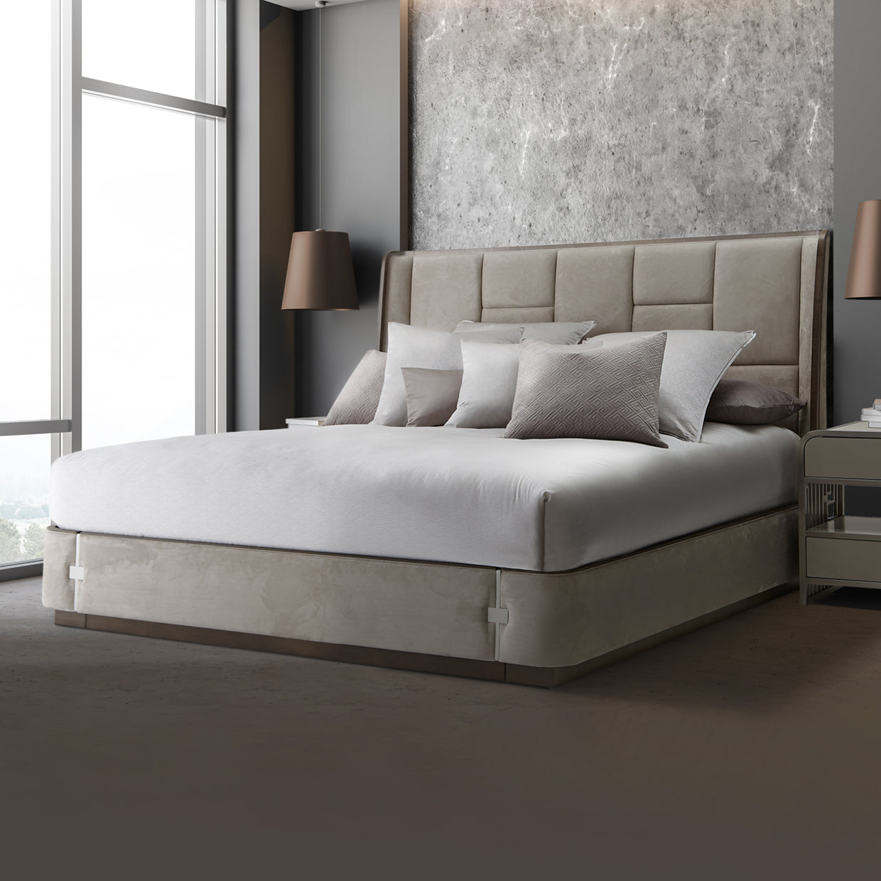 Roxbury Park Queen Multi-Panel Bed - Slate