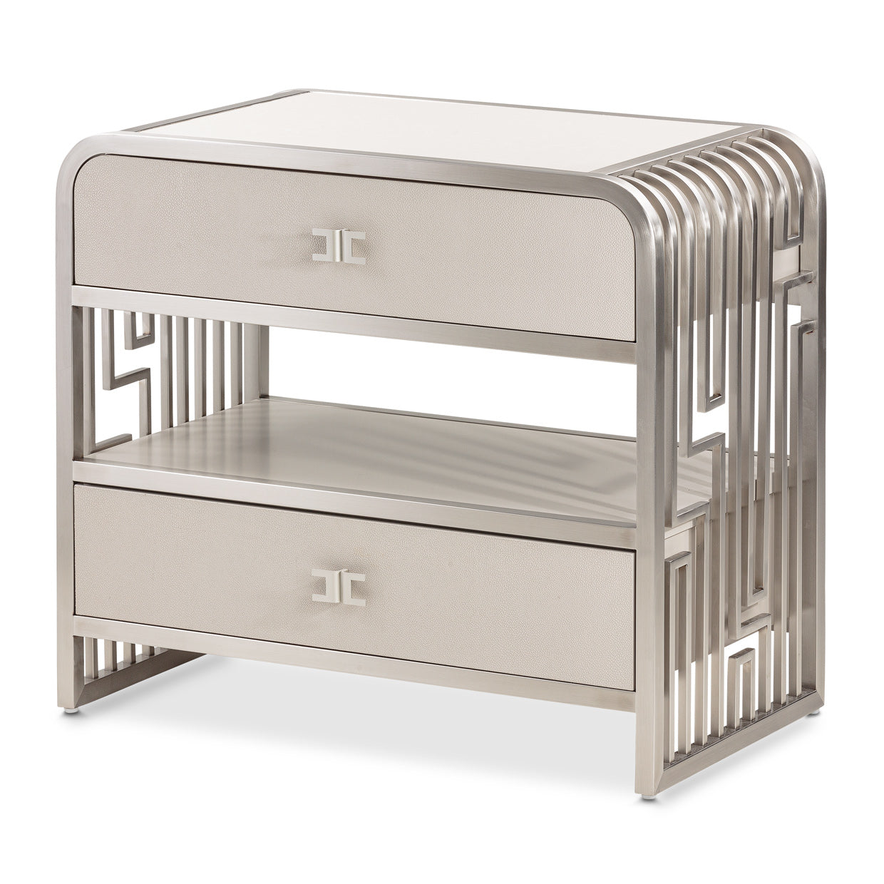 Roxbury Park Metal Nightstand - Stainless Steel