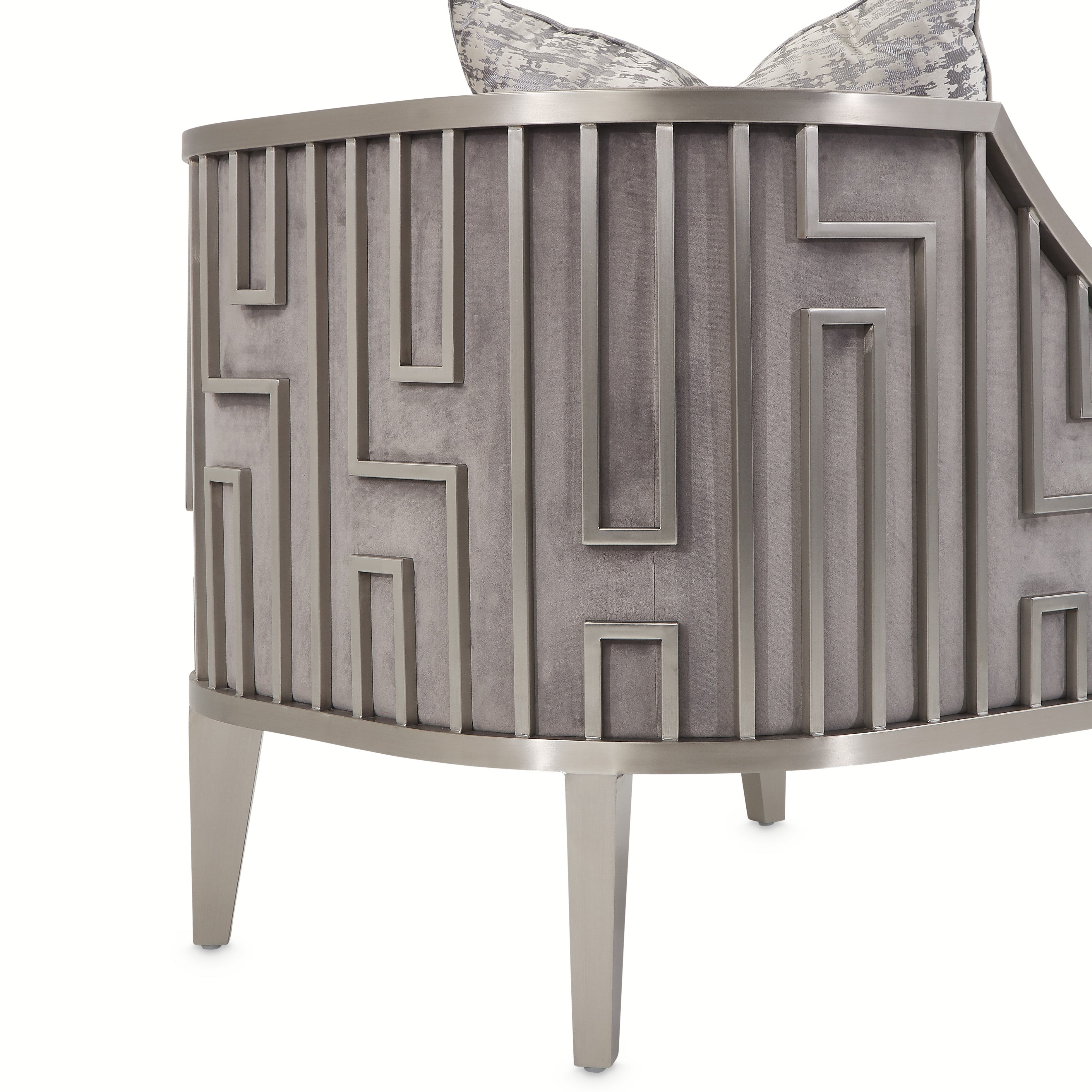 Roxbury Park Velvet Accent Chair - Gray Pearl/Stainless Steel