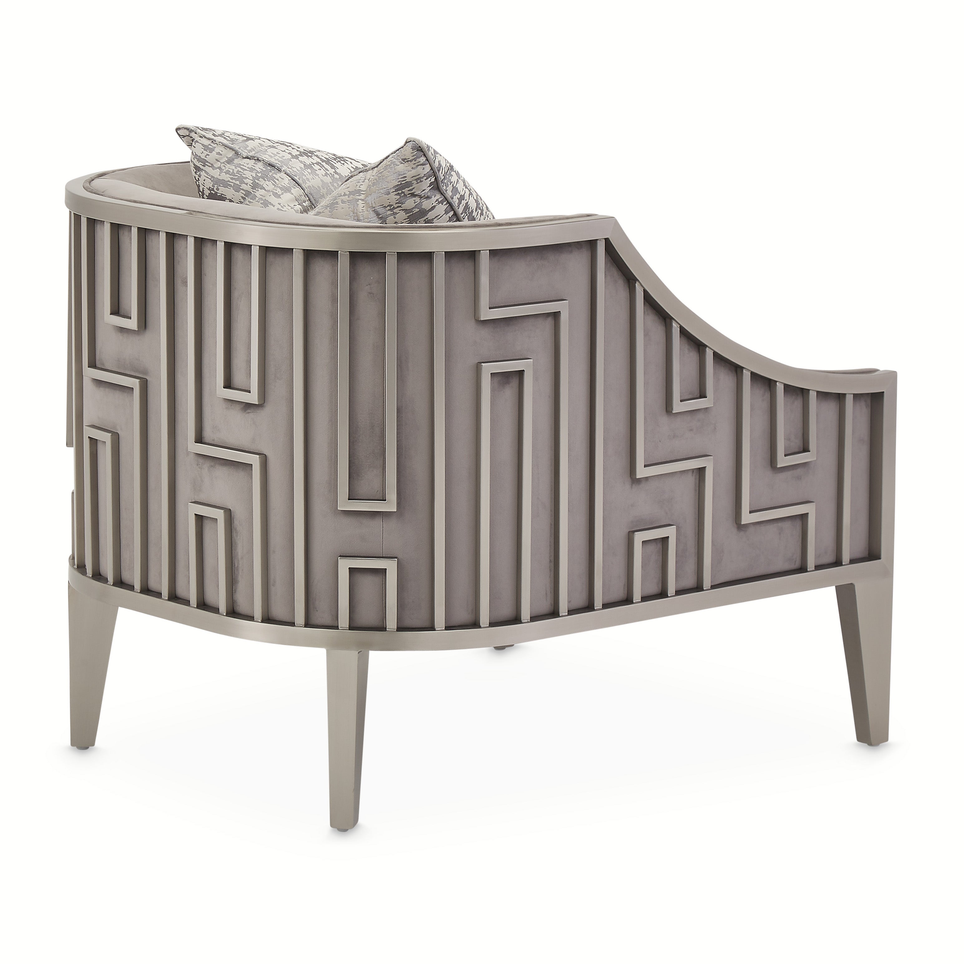 Roxbury Park Velvet Accent Chair - Gray Pearl/Stainless Steel