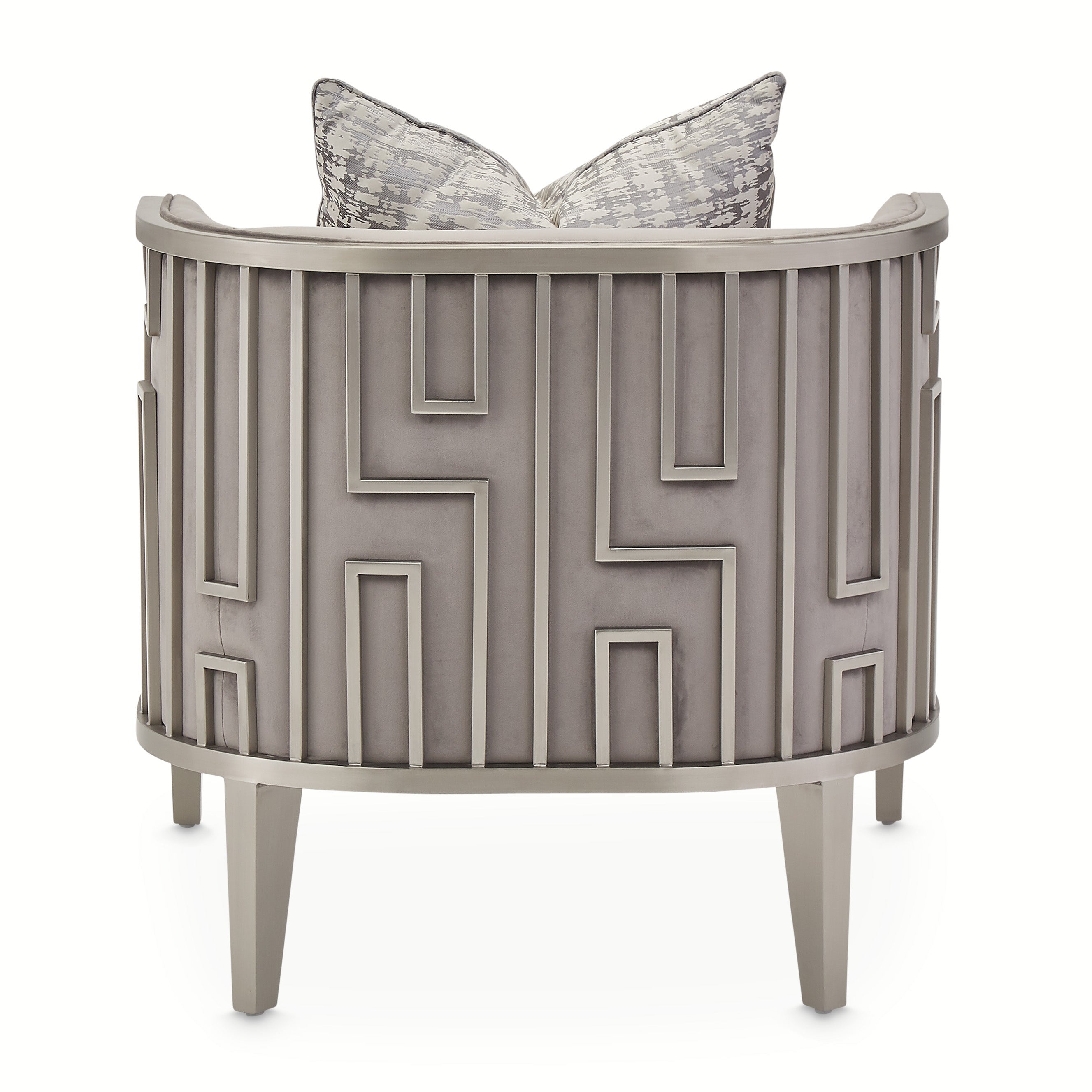 Roxbury Park Velvet Accent Chair - Gray Pearl/Stainless Steel
