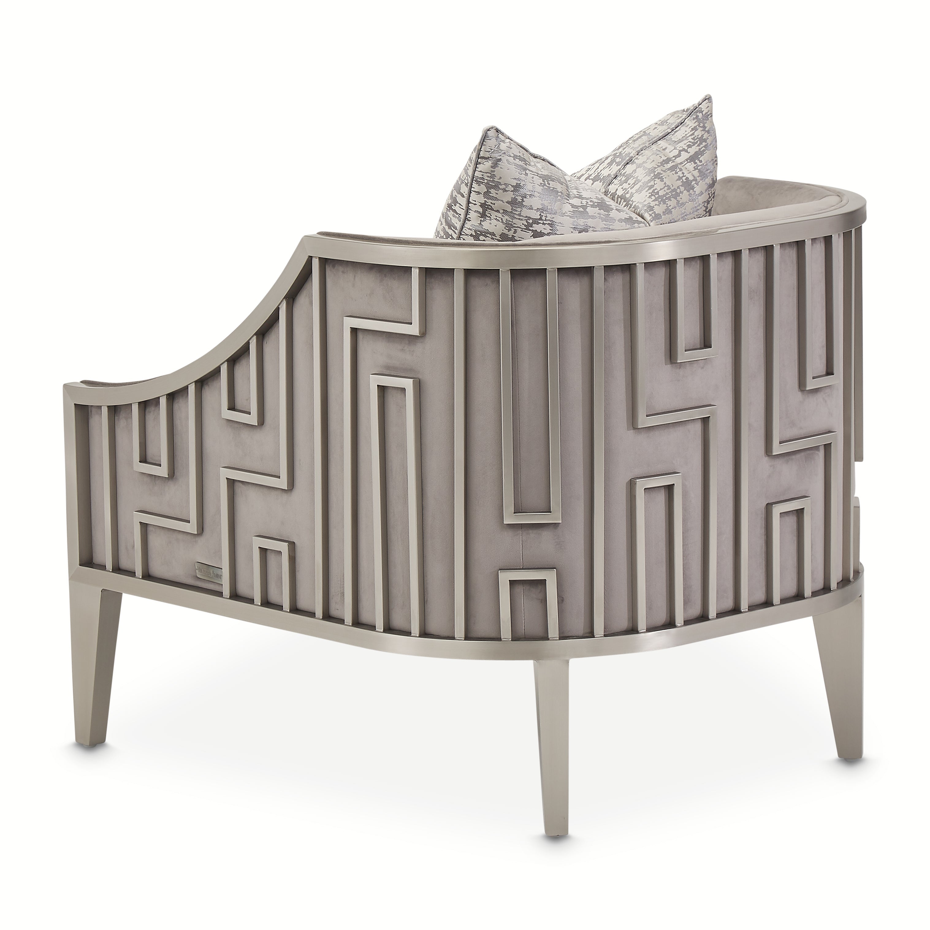 Roxbury Park Velvet Accent Chair - Gray Pearl/Stainless Steel