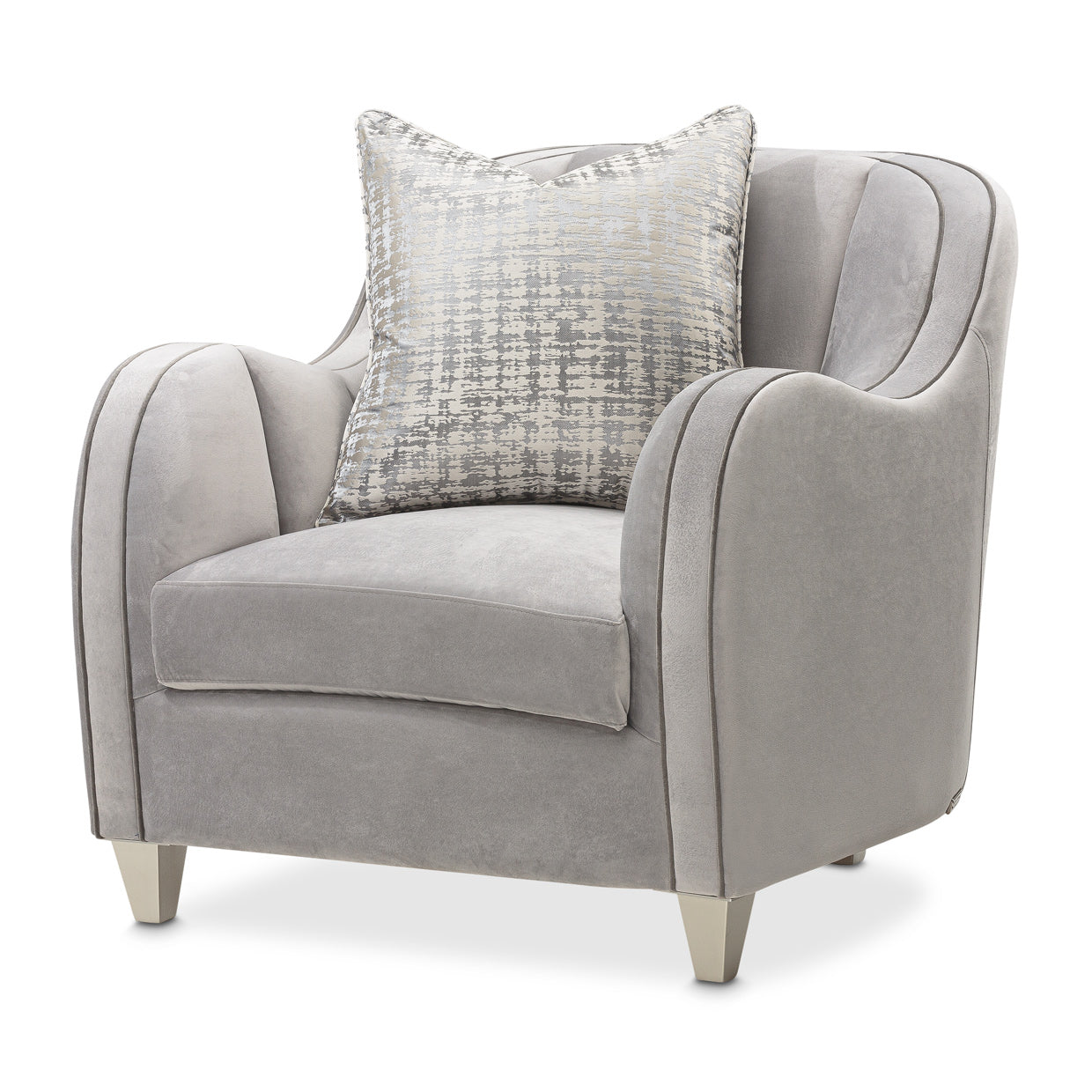Roxbury Park Velvet Matching Chair - Steel/Slate