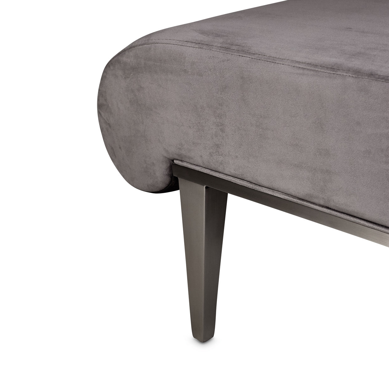 Roxbury Park Velvet Chaise - Gray Pearl/Stainless Steel